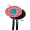 Coral & Teal Black Plastic 7" Stir Stick - Single Sided - Oval - Front & Back