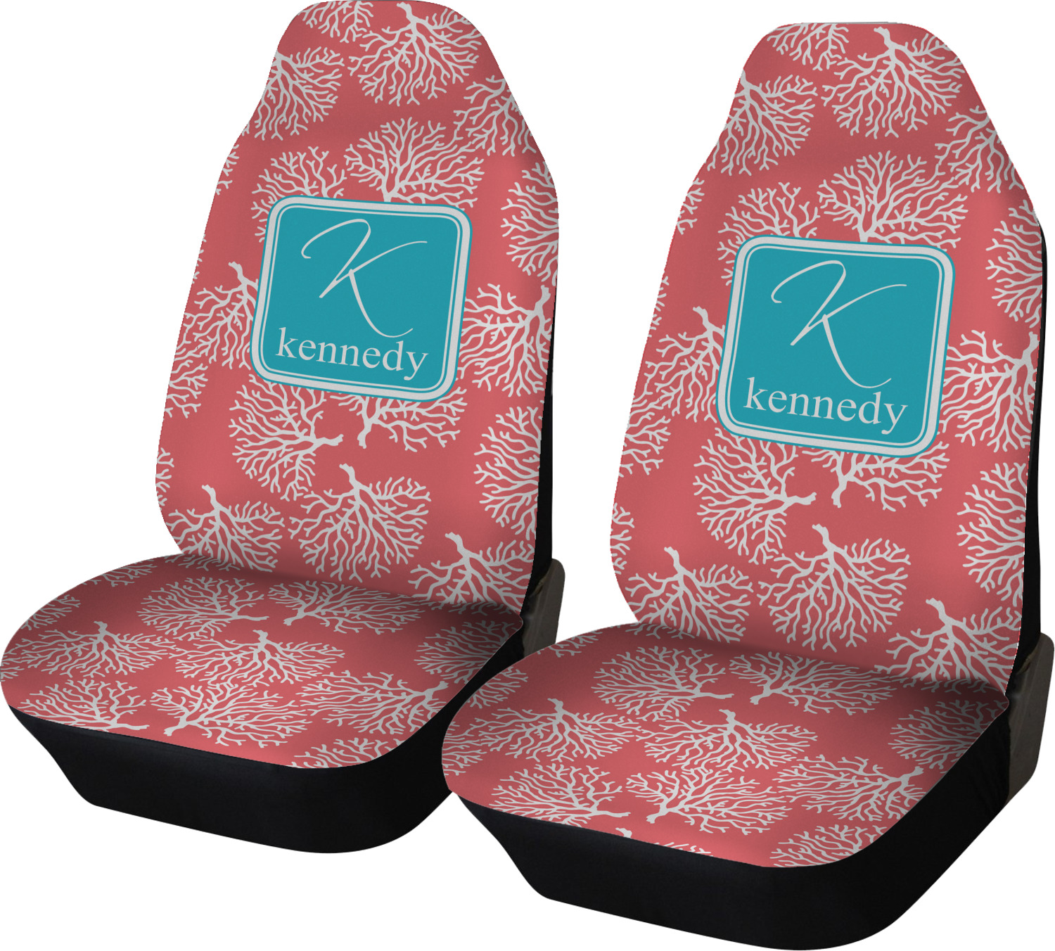 teal and black seat covers