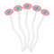 Coral & Teal Clear Plastic 7" Stir Stick - Oval - Fan