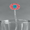 Coral & Teal Clear Plastic 7" Stir Stick - Oval - Main