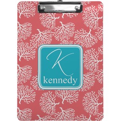 Coral & Teal Clipboard (Letter Size) (Personalized)