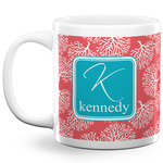 Coral & Teal 20 Oz Coffee Mug - White (Personalized)