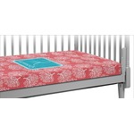 Coral & Teal Crib Fitted Sheet (Personalized)