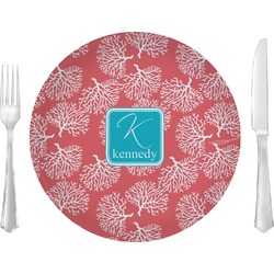 Coral & Teal Glass Lunch / Dinner Plate 10" (Personalized)