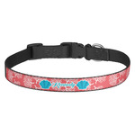 Coral & Teal Dog Collar - Medium (Personalized)