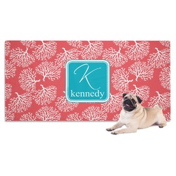 Coral & Teal Dog Towel (Personalized)