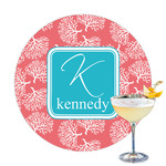 Coral & Teal Printed Drink Topper - 3.25" (Personalized)