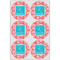 Coral & Teal Drink Topper - XLarge - Set of 6