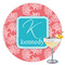 Coral & Teal Drink Topper - XLarge - Single with Drink