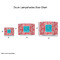 Coral & Teal Drum Lampshades - Sizing Chart