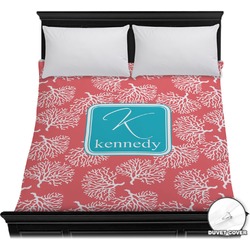 Coral & Teal Duvet Cover - Full / Queen (Personalized)