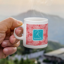 Coral & Teal Single Shot Espresso Cup - Single (Personalized)