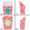 Coral & Teal French Fry Favor Box - Front & Back View