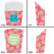 Coral & Teal French Fry Favor Box - Front & Back View