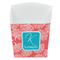 Coral & Teal French Fry Favor Box - Front View