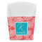 Coral & Teal French Fry Favor Box - Front View