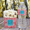 Coral & Teal French Fry Favor Box - w/ Water Bottle