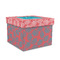 Coral & Teal Gift Boxes with Lid - Canvas Wrapped - Medium - Front/Main