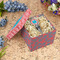 Coral & Teal Gift Boxes with Lid - Canvas Wrapped - Medium - In Context