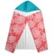 Coral & Teal Hooded Towel - Folded