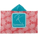 Coral & Teal Kids Hooded Towel (Personalized)