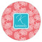 Coral & Teal Icing Circle - Large - Single