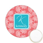 Coral & Teal Printed Cookie Topper - 2.15" (Personalized)