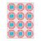 Coral & Teal Icing Circle - Small - Set of 12