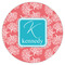 Coral & Teal Icing Circle - Small - Single