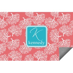 Coral & Teal Indoor / Outdoor Rug - 5'x8' (Personalized)