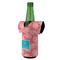 Coral & Teal Jersey Bottle Cooler - ANGLE (on bottle)