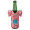 Coral & Teal Jersey Bottle Cooler - FRONT (on bottle)