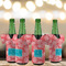 Coral & Teal Jersey Bottle Cooler - Set of 4 - LIFESTYLE