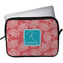 Coral & Teal Laptop Sleeve / Case - 11" (Personalized)