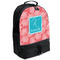 Coral & Teal Large Backpack - Black - Angled View