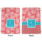 Coral & Teal Large Laundry Bag - Front & Back View