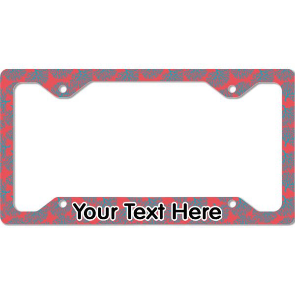 Custom Coral & Teal License Plate Frame - Style C (Personalized)