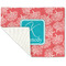 Coral & Teal Linen Placemat - Folded Corner (single side)