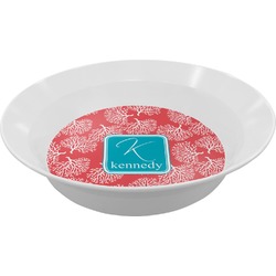 Coral & Teal Melamine Bowl - 12 oz (Personalized)