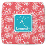 Coral & Teal Memory Foam Bath Mat - 48"x48" (Personalized)