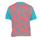 Coral & Teal Men's Crew Neck T Shirt Medium - Back