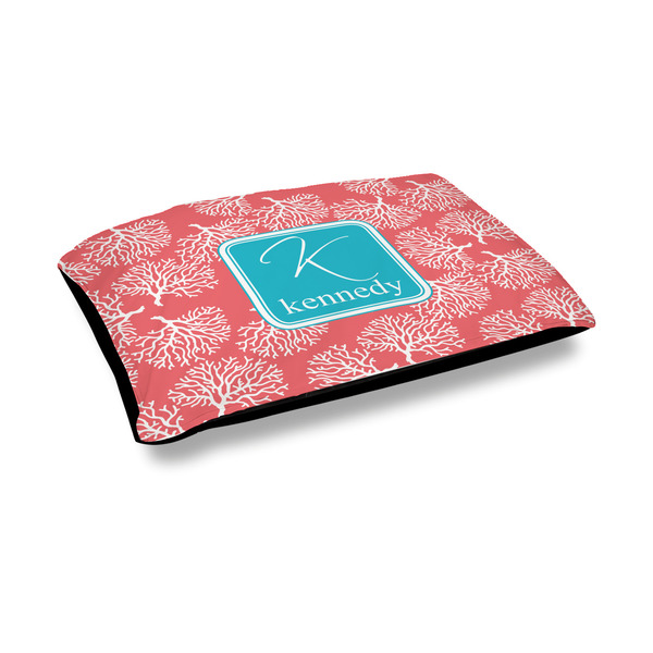 Custom Coral & Teal Outdoor Dog Bed - Medium (Personalized)