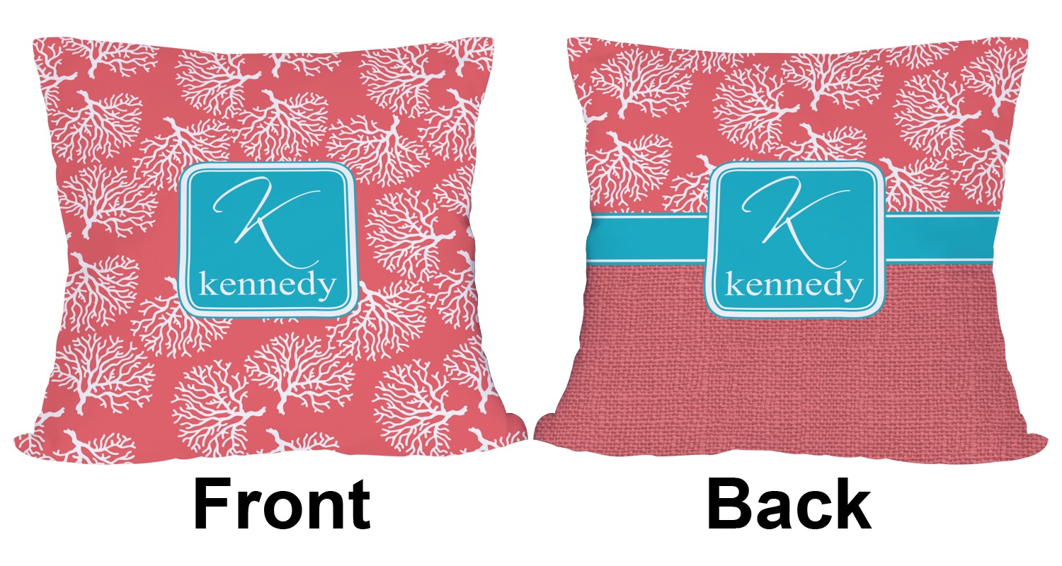 pink and teal outdoor pillows