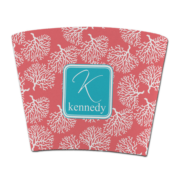 Custom Coral & Teal Party Cup Sleeve - without bottom (Personalized)