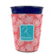 Coral & Teal Party Cup Sleeves - without bottom - FRONT (on cup)