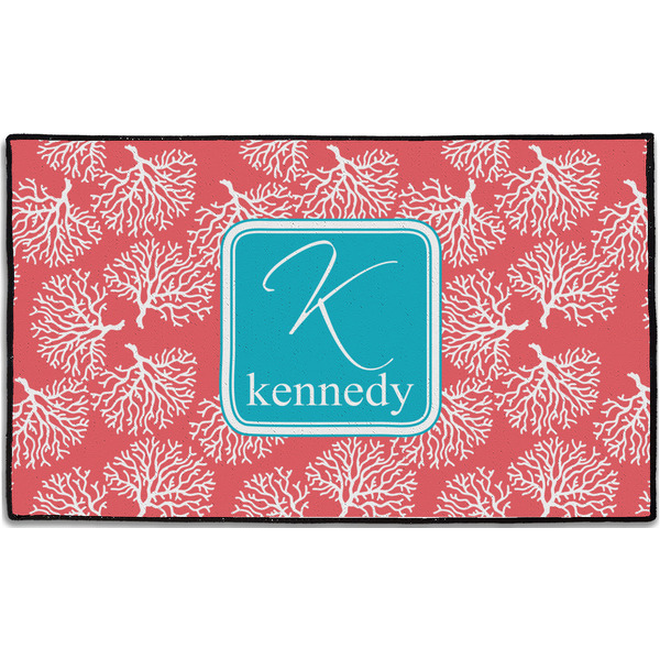 Custom Coral & Teal Door Mat - 60"x36" (Personalized)