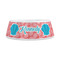 Coral & Teal Plastic Dog Bowls - Medium - FRONT