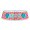 Coral & Teal Plastic Pet Bowls - Large - FRONT