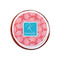 Coral & Teal Printed Icing Circle - XSmall - On Cookie