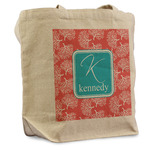 Coral & Teal Reusable Cotton Grocery Bag (Personalized)